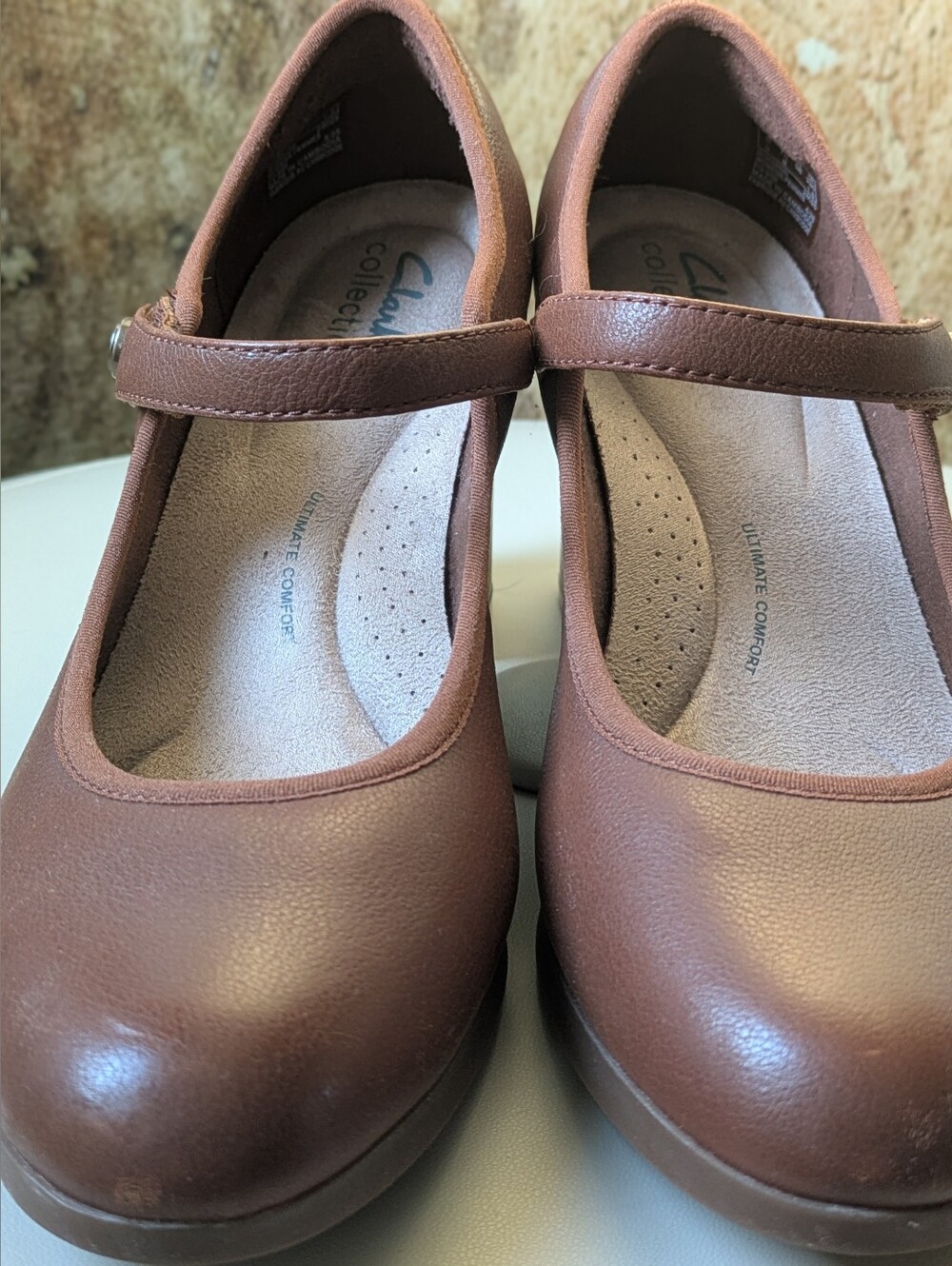Clarks Women's Brown Mary Jane Comfort Flats